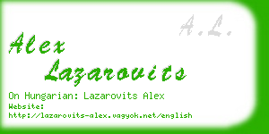 alex lazarovits business card